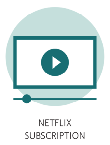Circle Icon with Video Play Screen on Computer - Netflix Subscription