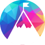 Circle Icon with Mountain Graphic