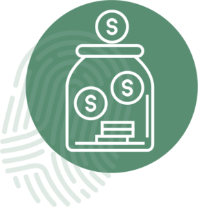 Savings Jar with Money Graphic Icon - Green