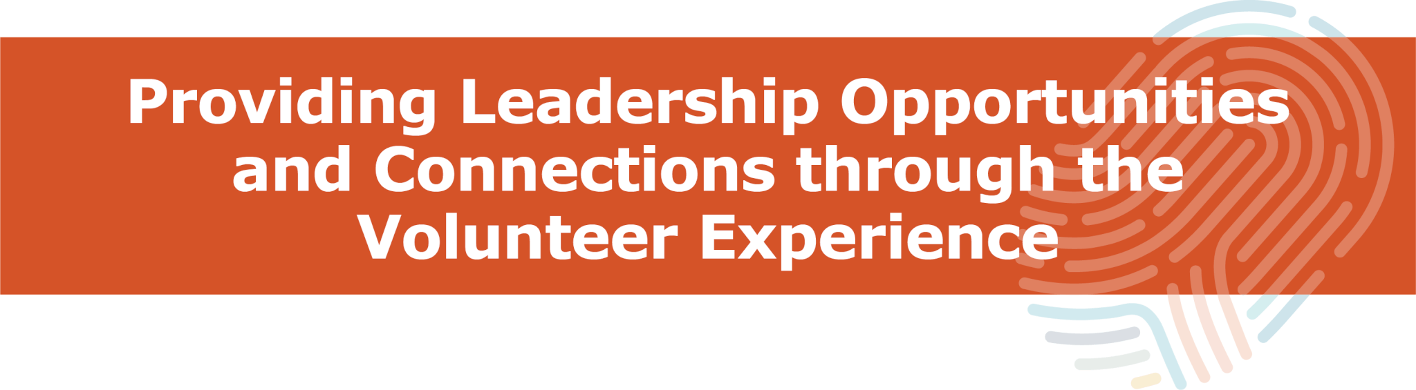 Providing Leadership Opportunities and Connections through the Volunteer Experience Header Graphic