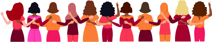 Group of women interlocking graphic