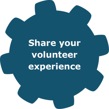 Share your volunteer experience navy gear graphic