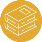 Books stacked icon - yellow